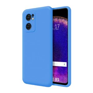 CAPA SILICONE GEL OPPO FIND X5 AZUL COM PROTETOR DE CÂMERA ROBUSTA