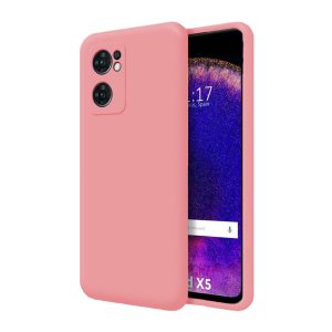 CAPA SILICONE GEL OPPO FIND X5 ROSA COM PROTETOR DE CÂMERA ROBUSTA
