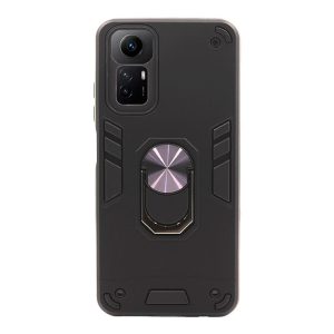 CAPA SILICONE TPU COM ANEL DE DEDO XIAOMI REDMI NOTE 12S PRETO COM PROTETOR DE C