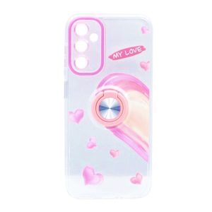 CAPA SILICONE COM ANEL DE DEDO SAMSUNG GALAXY A54 ROSA COM PROTETOR DE CÂMERA LO