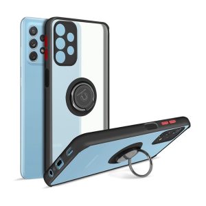 CAPA SILICONE TPU COM ANEL DE DEDO MAGNÉTICO SAMSUNG GALAXY A23 5G PRETO FOSCO C