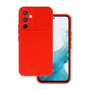 CAPA SILICONE GEL SAMSUNG GALAXY A34 5G VERMELHO COM PROTETOR DE CAMERA E JANELA