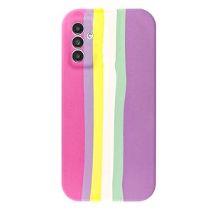 CAPA SILICONE GEL SAMSUNG GALAXY A13 5G LILAS ARCO-IRIS COM PROTETOR DE CAMERA