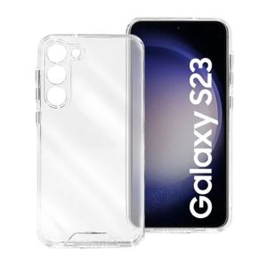 CAPA SILICONE DURA ANTI-CHOQUE SAMSUNG GALAXY S23 TRANSPARENTE COM PROTETOR DE C