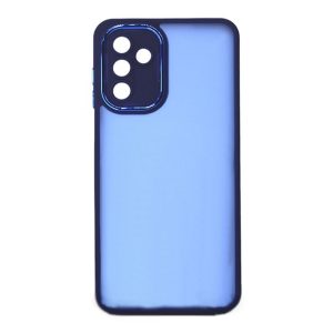CAPA SILICONE GEL BUMPER SAMSUNG GALAXY A34 5G AZUL COM LENTE PROTETOR DE CAMERA