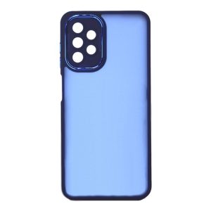 CAPA SILICONE GEL BUMPER SAMSUNG GALAXY A13 4G AZUL COM LENTE PROTETOR DE CAMERA