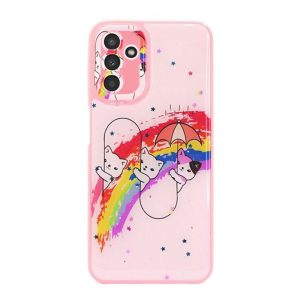 CAPA SILICONE DURA SAMSUNG GALAXY A14 ROSA KITTY COM PROTETOR DE CAMERA