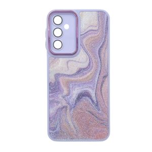 CAPA SILICONE TPU SAMSUNG GALAXY A24 4G LILÁS GLITTER COM LENTE PROTETORA DE CÂM