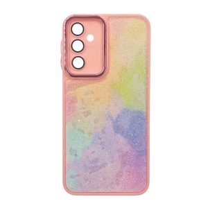 CAPA SILICONE TPU SAMSUNG GALAXY A24 4G ROSA GLITTER COM LENTE PROTETORA DE CÂME