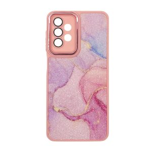 CAPA SILICONE TPU SAMSUNG GALAXY A13 ROSA GLITTER COM LENTE PROTETORA DE CAMERA