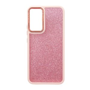 CAPA SILICONE TPU SAMSUNG GALAXY A34 ROSA ELEKTRO COM GLITTER REMOVIVEL