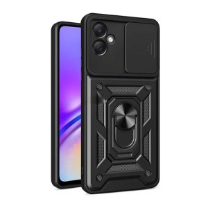 CAPA SILICONE TPU COM ANEL DE DEDO SAMSUNG GALAXY A05 PRETO COM PROTETOR DE CÂME