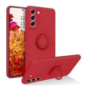 CAPA SILICONE COM ANEL DE DEDO SAMSUNG GALAXY A24 4G/A25 5G VERMELHO COM PROTETO