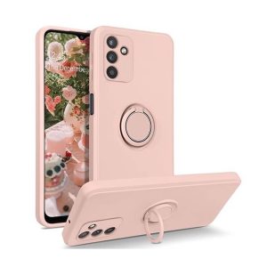 CAPA SILICONE COM ANEL DE DEDO SAMSUNG GALAXY A24 4G/A25 5G ROSA COM PROTETOR DE