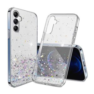 CAPA SILICONE COM DESENHO BLING GLITTER SAMSUNG GALAXY A24 4G/A25 5G TRANSPARENT