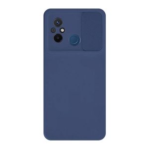 CAPA SILICONE GEL XIAOMI REDMI 12C AZUL MARINHO COM PROTETOR DE CÂMERA E JANELA