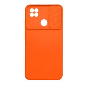 CAPA SILICONE GEL XIAOMI REDMI 10A/9C LARANJA COM PROTETOR DE CÂMERA E JANELA DE