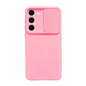 CAPA SILICONE GEL SAMSUNG GALAXY S23 ROSA CLARA COM PROTETOR DE CÂMERA E JANELA
