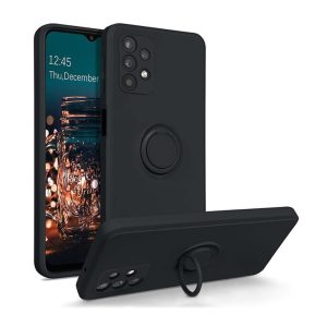 CAPA SILICONE COM ANEL DE DEDO SAMSUNG GALAXY A53 5G PRETO COM PROTETOR DE CÂMER