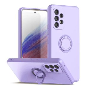 CAPA SILICONE COM ANEL DE DEDO SAMSUNG GALAXY A53 5G LILÁS COM PROTETOR DE CÂMER