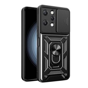 CAPA SILICONE ANTI-CHOQUE ARMOR CARBON XIAOMI REDMI 12 PRETO COM PROTETOR DE CÂM