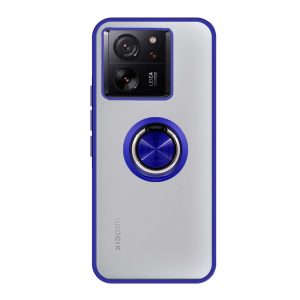 CAPA SILICONE TPU COM ANEL DE DEDO MAGNÉTICO XIAOMI MI 13T/13T PRO/K60 ULTRA AZU