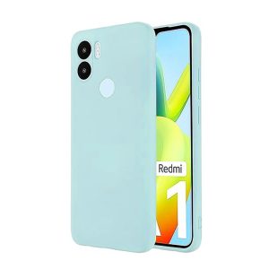 CAPA SILICONE XIAOMI REDMI A1 PLUS VERDE TURQUESA COM PROTETOR DE CÂMERA