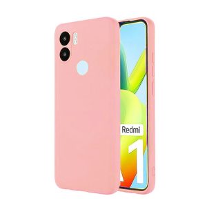 CAPA SILICONE XIAOMI REDMI A1 PLUS ROSA COM PROTETOR DE CÂMERA