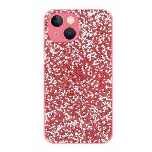 CAPA SILICONE COM DESENHO BLING GLITTER APPLE IPHONE 14 VERMELHO COM PROTETOR DE