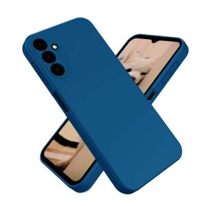 CAPA SILICONE SAMSUNG GALAXY A15 AZUL ESCURO COM PROTETOR DE CAMERA