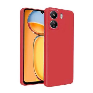 CAPA SILICONE XIAOMI REDMI 13C 4G VERMELHO COM PROTETOR DE CÂMERA
