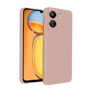 CAPA SILICONE XIAOMI REDMI 13C 4G ROSA CLARA COM PROTETOR DE CÂMERA