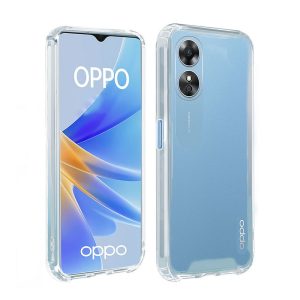 CAPA SILICONE DURA ANTI-CHOQUE OPPO A78 5G/A58 5G TRANSPARENTE COM PROTETOR DE C