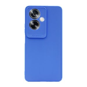 CAPA SILICONE OPPO A79 5G AZUL COM PROTETOR DE CÂMERA 3D