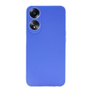 CAPA SILICONE GEL OPPO A78 5G/A58 5G AZUL COM PROTETOR DE CÂMERA 3D