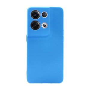 CAPA SILICONE GEL OPPO RENO8 PRO AZUL COM PROTETOR DE CÂMERA ROBUSTA