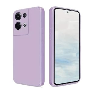 CAPA SILICONE GEL OPPO RENO8 PRO LILÁS COM PROTETOR DE CÂMERA ROBUSTA