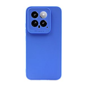 CAPA SILICONE GEL XIAOMI 14 AZUL COM PROTETOR DE CÂMERA 3D