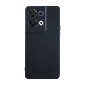 CAPA SILICONE GEL OPPO RENO8 5G PRETO COM PROTETOR DE CÂMERA