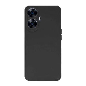 CAPA SILICONE GEL REALME C55 PRETO COM PROTETOR DE CÂMERA 3D
