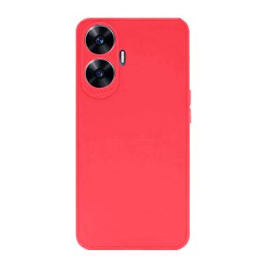 CAPA SILICONE GEL REALME C55 VERMELHO COM PROTETOR DE CÂMERA 3D