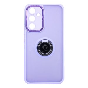CAPA SILICONE COM ANEL DE DEDO SAMSUNG GALAXY A55 5G LILÁS COM PROTETOR DE CÂMER