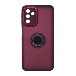 CAPA SILICONE COM ANEL DE DEDO SAMSUNG GALAXY A55 5G ROXO COM PROTETOR DE CÂMERA