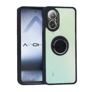CAPA SILICONE TPU COM ANEL DE DEDO MAGNÉTICO REALME C67 4G PRETO
