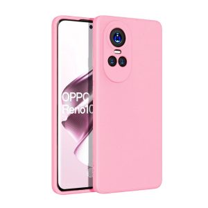 CAPA SILICONE OPPO RENO10 5G/RENO10 PRO 5G ROSA COM PROTETOR DE CÂMERA