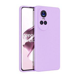 CAPA SILICONE OPPO RENO10 5G/RENO10 PRO 5G LILÁS COM PROTETOR DE CÂMERA
