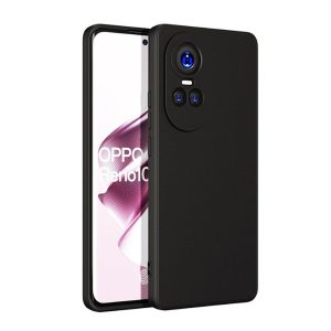 CAPA SILICONE OPPO RENO10 5G/RENO10 PRO 5G PRETO COM PROTETOR DE CÂMERA