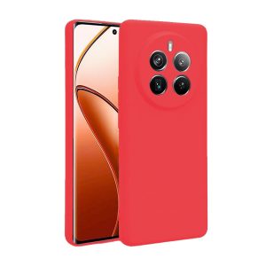 CAPA SILICONE REALME 12 PRO/12 PRO PLUS 5G VERMELHO COM PROTETOR DE CÂMERA