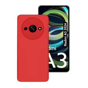CAPA SILICONE XIAOMI REDMI A3 VERMELHO COM PROTETOR DE CÂMERA