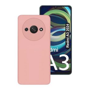 CAPA SILICONE XIAOMI REDMI A3 ROSA COM PROTETOR DE CÂMERA
